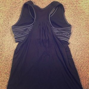 Black workout tank with built in sports bra